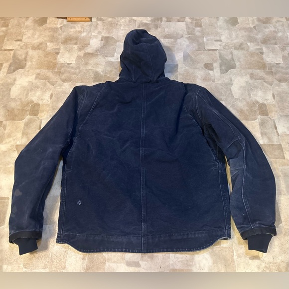 Carhartt J284 Sherpa-Lined Sandstone Hooded Work Jacket Navy, Size Large Regular - Picture 5 of 12